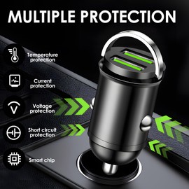 Zigarettenanzünder USB, 5A20V Mini Autoladegerät, Ladegerät für Auto[Dual 100W] Mini Autoladegerät, Ladegerät für Auto, Metal Legierung KFZ, Kompatibel mit 16 15 Pro Max Pad S24 Galaxy und Mehr