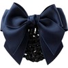 Women Hair Snood Net Bowknot Decor Barrette Elastic Mesh Hair