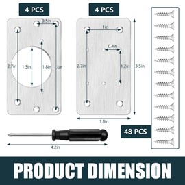 Cabinet Hinge Repair Plate, 8 Pcs Stainless Steel Hinge Repair Brackets, Hinge Fixing Plate for Kitchen Cabinets, Wardrobes, TV Cabinets, (Silver/8 Pcs)