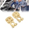 2Pcs Brass Battery Terminal Connector Car Top Post Clamp Set