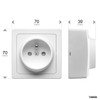 Appareillage en saillie prise 2P+T 16 ampères Blok DEBFLEX White