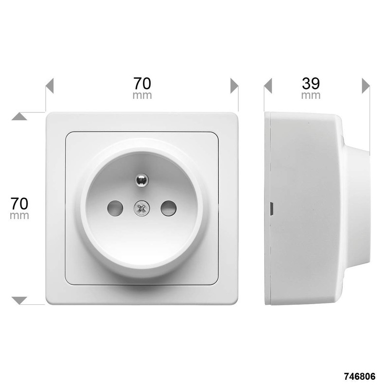 Appareillage en saillie prise 2P+T 16 ampères Blok DEBFLEX White