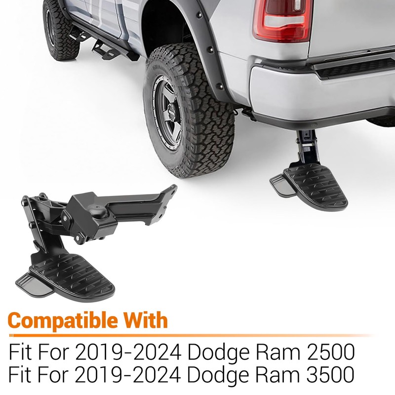 Rear Bed Step,Retractable Bed Step Bumper Step for 2019-2024 Dodge
