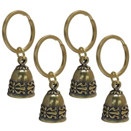 Hordion 4 Pcs Copper Bell for Dog Collar, 0.7 inch Small Cat Bells Vintage Brass Hanging Bells, Pet Anti-Lost Pendant Tags Accessories for Kitten Puppy