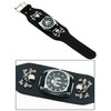 Good Leather Punk Skull Quartz Men's Wrist Watch,Big Dial Skull