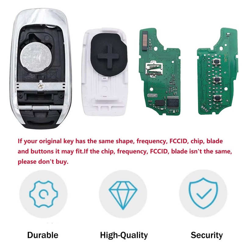 Heart Horse 3-Button Car Key Shell Remote Control Key Case