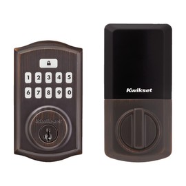 Kwikset SmartCode 260 Keyless Electronic Keypad Deadbolt, Microban Protected Keypad, Auto Door Lock, SmartKey Re-Key Security, Venetian Bronze