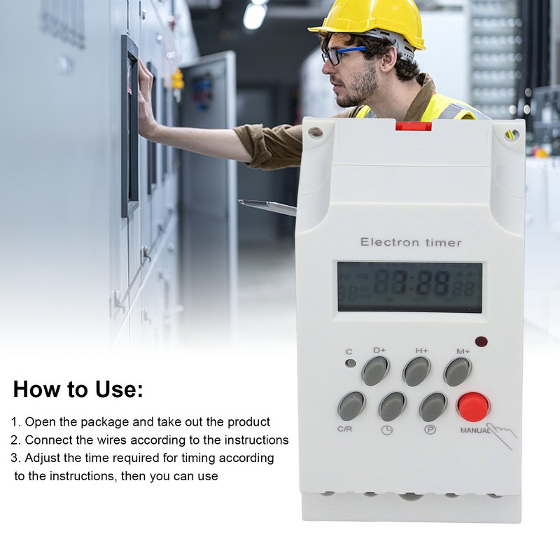 Electronic Timer Switch DIN Rail LCD Microcomputer Electron Intelligent Controller