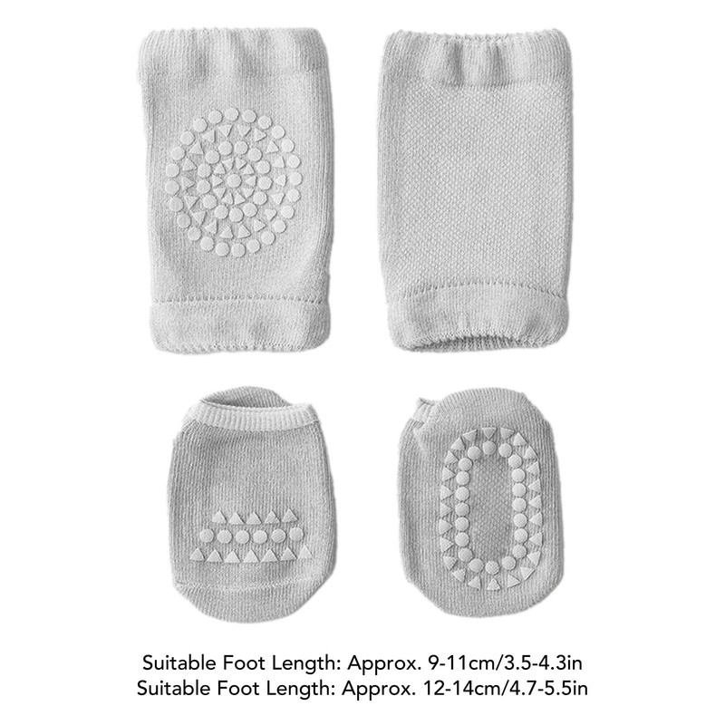 Rodillera para bebé, Antideslizante, Transpirable, de Silicona, de Algodón, sin