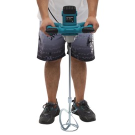 1400W Concrete Mixer, Electric Handheld Cement Mixer 900r/min Max Concrete Mixing Tools Heavy-Duty Construction Concrete Mixer for Feed Glue Putty Cement Blue