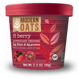 Modern Oats All Natural Oatmeal Cups, 5 Berry, 2.3 Ounce Cup (Pack of 6)