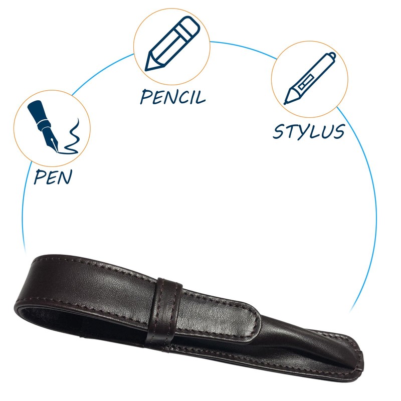 Aston Leather Pen Holder - Black Single