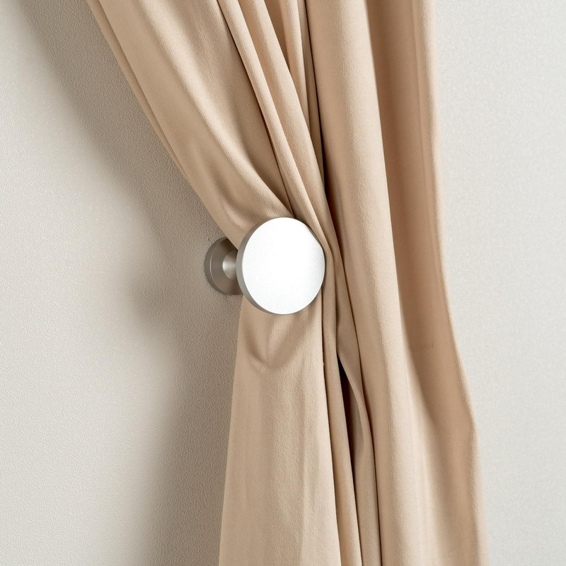 Small Curtain Holdbacks - 2 Pack, Silver Curtain Tiebacks Wall