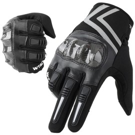 WTACTFUL Motorcycle Gloves for Men Women, Dirt Bike Gloves Full Finger Touchscreen Breathable for Riding Motocross Racing Summer Black M