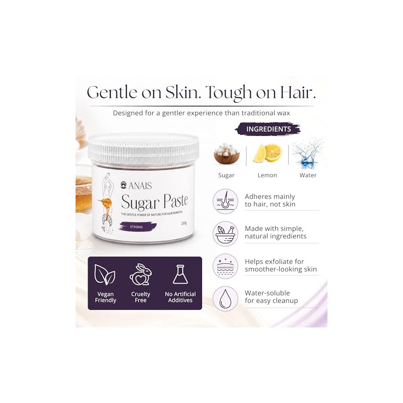 Wax Hair Removal 250g, Strong Consistency – Natural Sugaring Wax