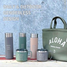 HOLIDAY MARKET Stainless Steel Water Bottle, 13.5 fl oz (400 ml), Vacuum Insulated, Hot or Cold Insulated, (Hareiwa Gray)