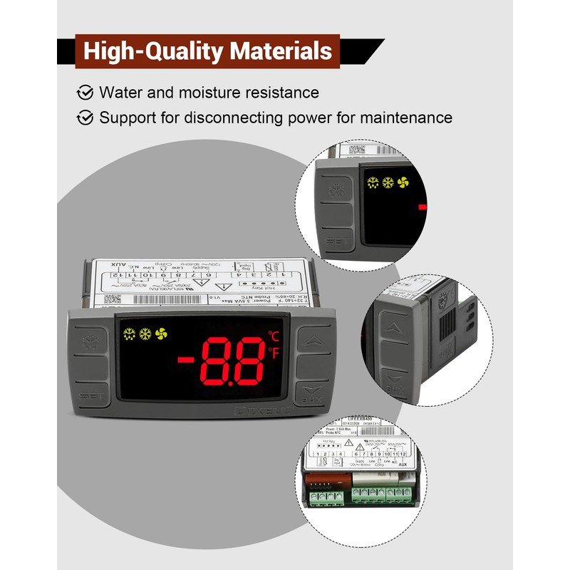 W0302186 Controller Replace for Dixell XR03CX-4N0F1 Temperature Controller, Fit for