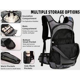 Arvano Hydration Backpack Cycling Backpack with Hydration Bladder, Water Backpack Insulated Compartment for Skiing, Hiking Rucksack Running Hydration Pack