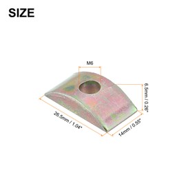 sourcing map 20pcs M6 Half Moon Nuts Washers, Iron Solid Half Moon Lock Washer, Spacer Connector Hardware Fittings, Bronze