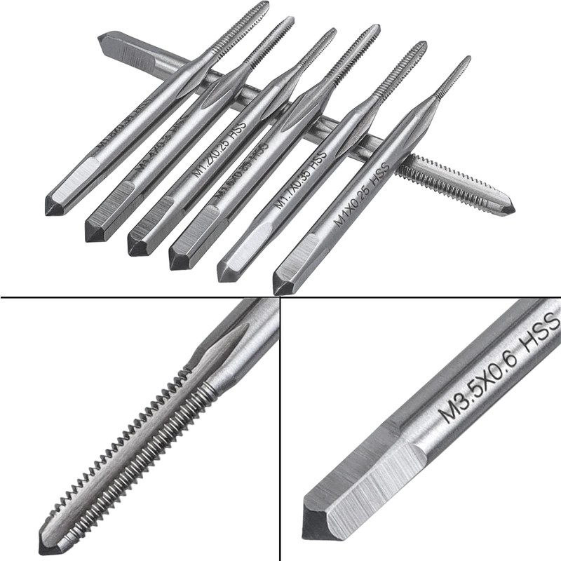 Bestgle Mini Tap Drill Set, 10 Piece Set, Chamfering Tap,