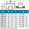 Mssoomm Anti-Collision Block Stopper for HG20 20mm Rail, Linear Guide