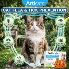 Cat Flea & Tick Care Drops, Easy-Apply Topical Formula for Cats & Kittens, 6-Dose Supply
