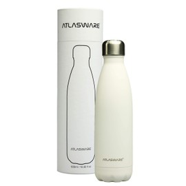 Termo de Acero Inoxidable | Botella de Agua. Hasta 24 Hrs Frío & 18 Caliente (Moon White, 500 ml)