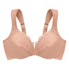 Glamorise Women's Plus Size Low Cut Wonderwire Lace Bra Underwire