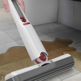 Mini fregona portátil con 3 cabezales de esponja reemplazables, mopa de esponja pequeña autoescurrida, mini fregona para espacios pequeños, sin lavado, fuerte absorbente