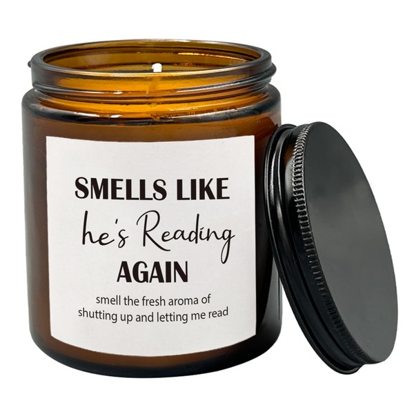 HIWX Smells Like Hes Reading Again Book Lovers Scented Candle,Book