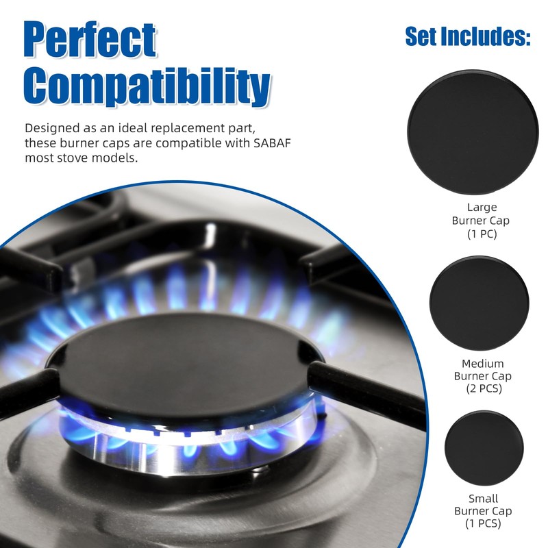Loszaral 4-Pcs Gas Stove Burner Cap Set - Burner Cover