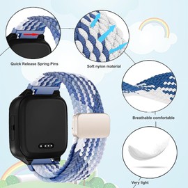 Issinlky Kids Nylon Braided Bracelet Compatible with Xplora X5/XGO2/XGO3, Elastic Magnetic Buckle Bracelet for Xplora X5 Play/XGO2/XGO3