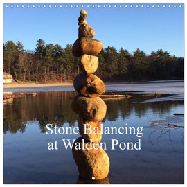 Stone Balancing at Walden Pond (Wall Calendar 2025 12 × 12 Inch) CALVENDO 12 Month Wall Calendar