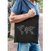 Autiga® Jute Bag World Map Low Polygon Cotton Bag Shopping