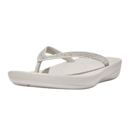 FitFlop Iqushion Sparkle Flip-Flops, Color: Tiptoe Grey, Size: 7 (R08-A06-050)