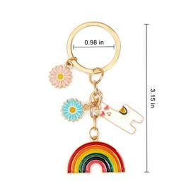 Tranbath Alpaca Keyring Rainbow, Creative Cartoon Bag and Suitcase Hanging Decoration, Small Birthday Gift for Women, Good Friend, Sister, Alpaca Gifts for Women