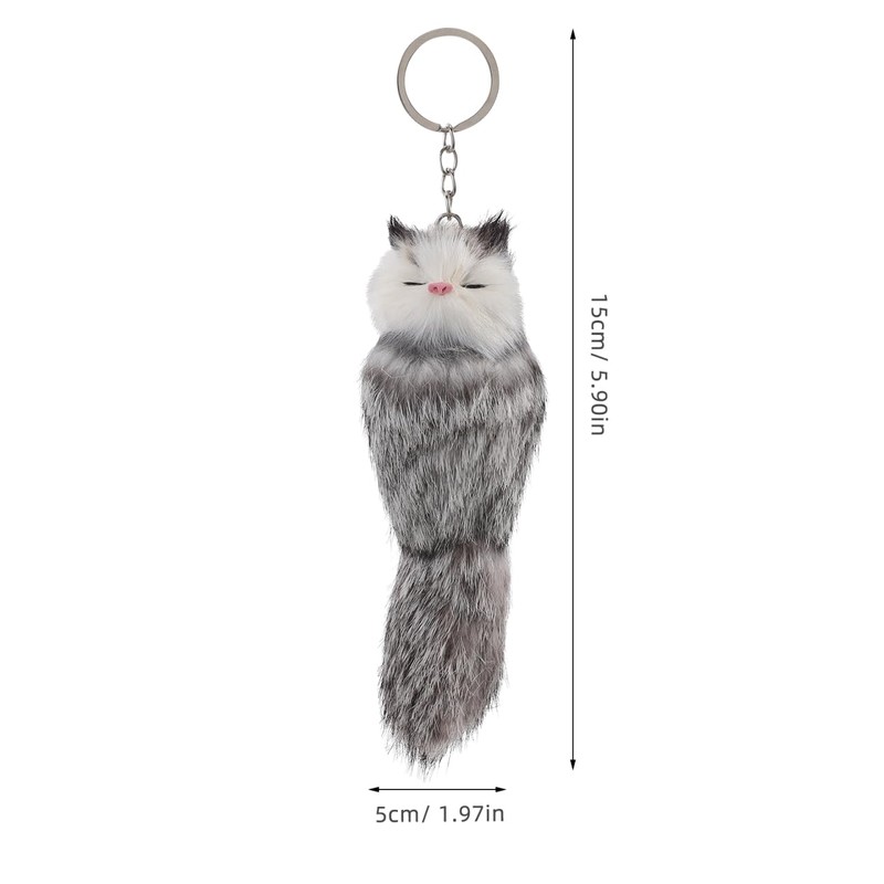CALLARON Stuffed Fox Decoration, Plush Key Pendant, Plush Keychain, Key