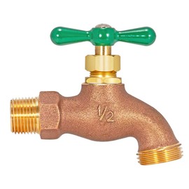 Eastman Heavy Pattern Hose Bibb, 1/2 in MIP x 1/2 in MHT, Outdoor Brass Faucet for Irrigation, 48628