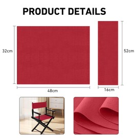 Drhomeam Director Chair Replacement Canvas, Directors Chair Replacement Covers for Beach Chairs, White Black Red Rainbow Canvas Seat Stool Protector for Home Director (Red)