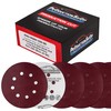ProductionShop Premium 5" Red 8-Hole Pattern 320 Grit Sanding Discs,