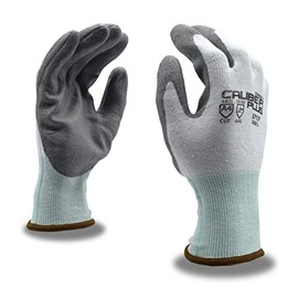 Cordova 3717XXL Caliber Plus 13-Gauge Gloves, White HPPE/Steel Shell, Gray Polyurethane Palm Coating, ANSI Cut Level A4, 2X-Large, 3-Pack