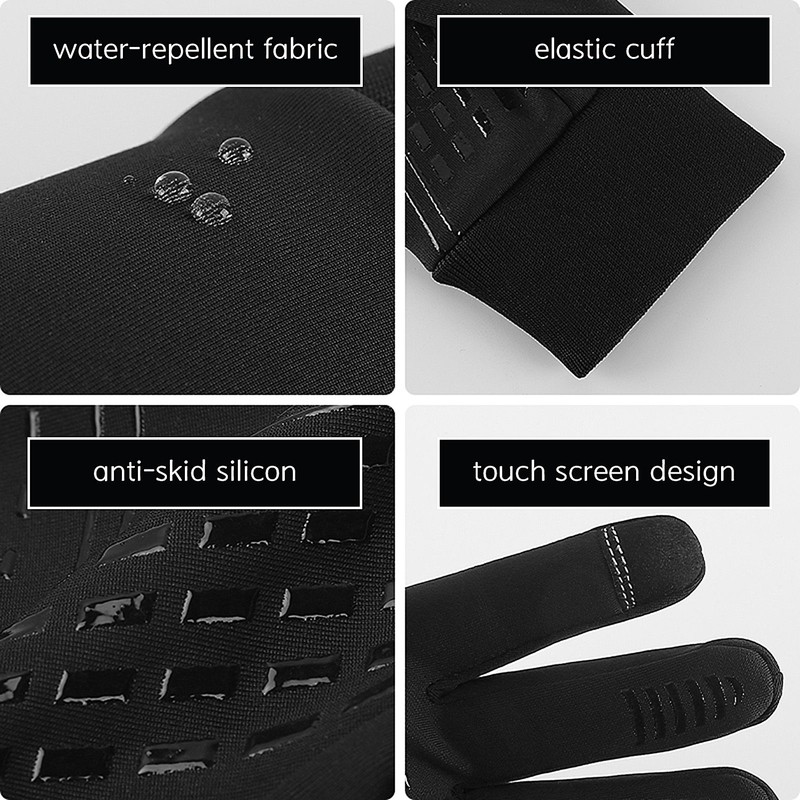 Winter Men Women Cycle Gloves Waterproof Windproof Fleece Lining Touchscreen