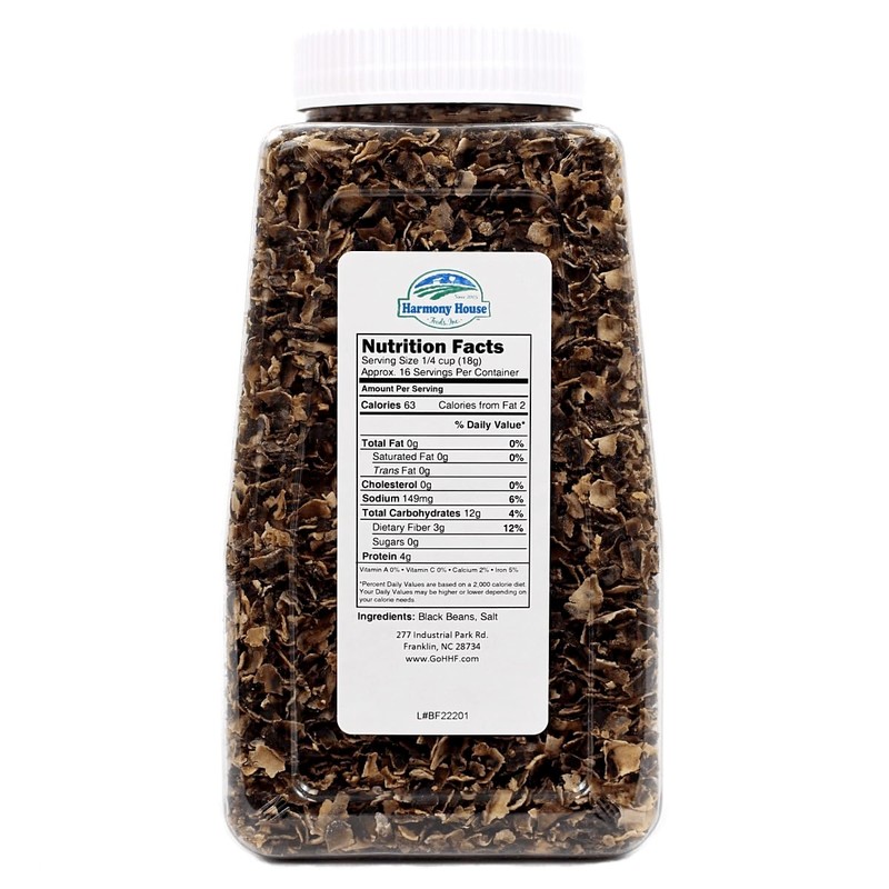 Harmony House Foods Dehydrated Black Bean Flakes (11.5 oz, Quart