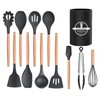 TTSTOIEE Kitchen Utensils Set, 11 Pieces, Wooden Handles, Black