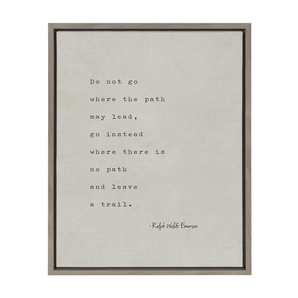 Kate and Laurel Sylvie Emerson Quote Framed Canvas Wall Art