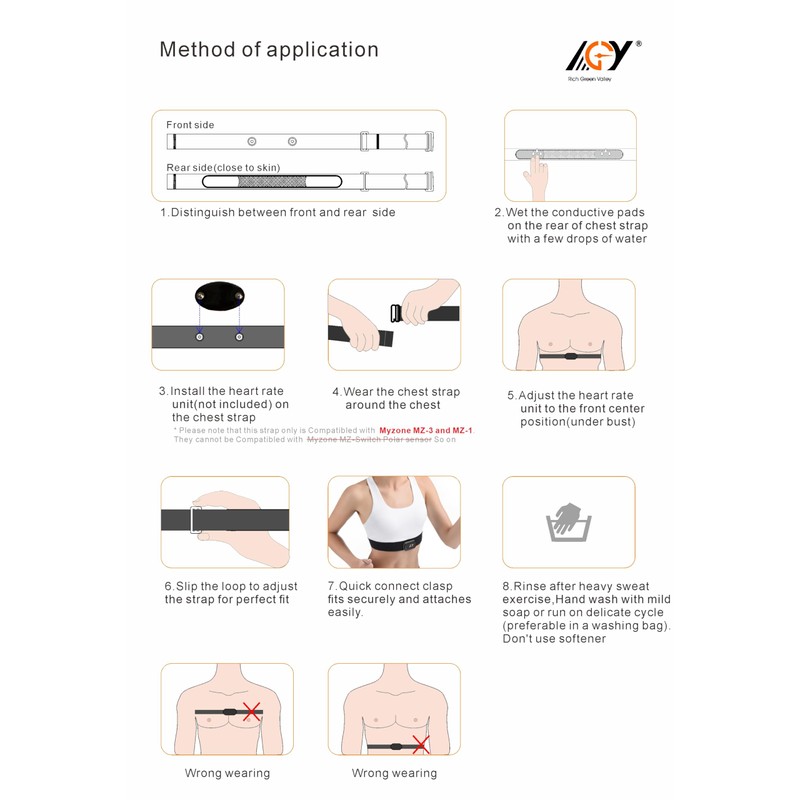 Rich Green Valley Chest Strap Heart Rate Monitor Replacement Strap