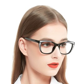 OCCI CHIARI Reading Glasses 4.0 Womens Trendy Cat Eye Readers 1.0 1.25 1.5 1.75 2.0 2.25 2.5 3.0 3.5 4.0 (Black/Sliver, 4.00)