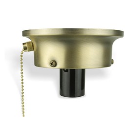 JNXQWE Wired Flush Mount Ceiling Fixture Kit with On/Off Pull Chain Switch,3-1/4"Fitter Glass Shade Holder Set,Flush Mount Wired Fixture Holder Kit,4-3/4" Diameter x 3" Height (Antique Brass)