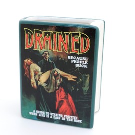 Drained, Dracula book shaped pencil holder, vase, or planter, mature language