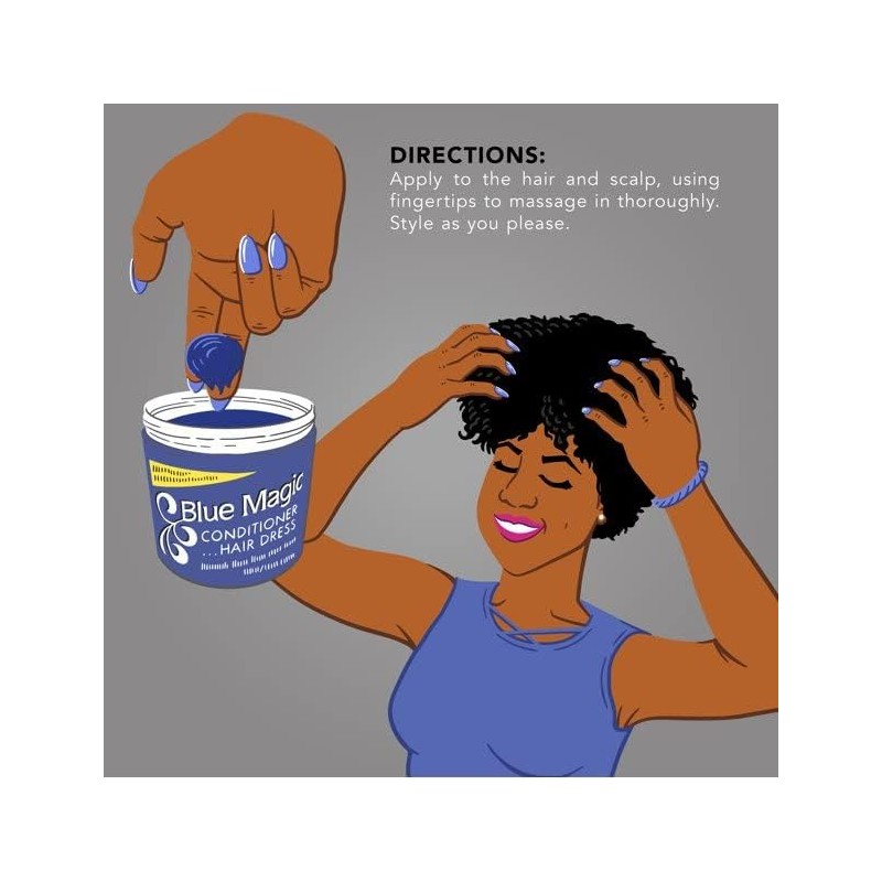 Blue Magic Conditioner Hairdress 12 Ounce Jar (354ml) (3 Pack)